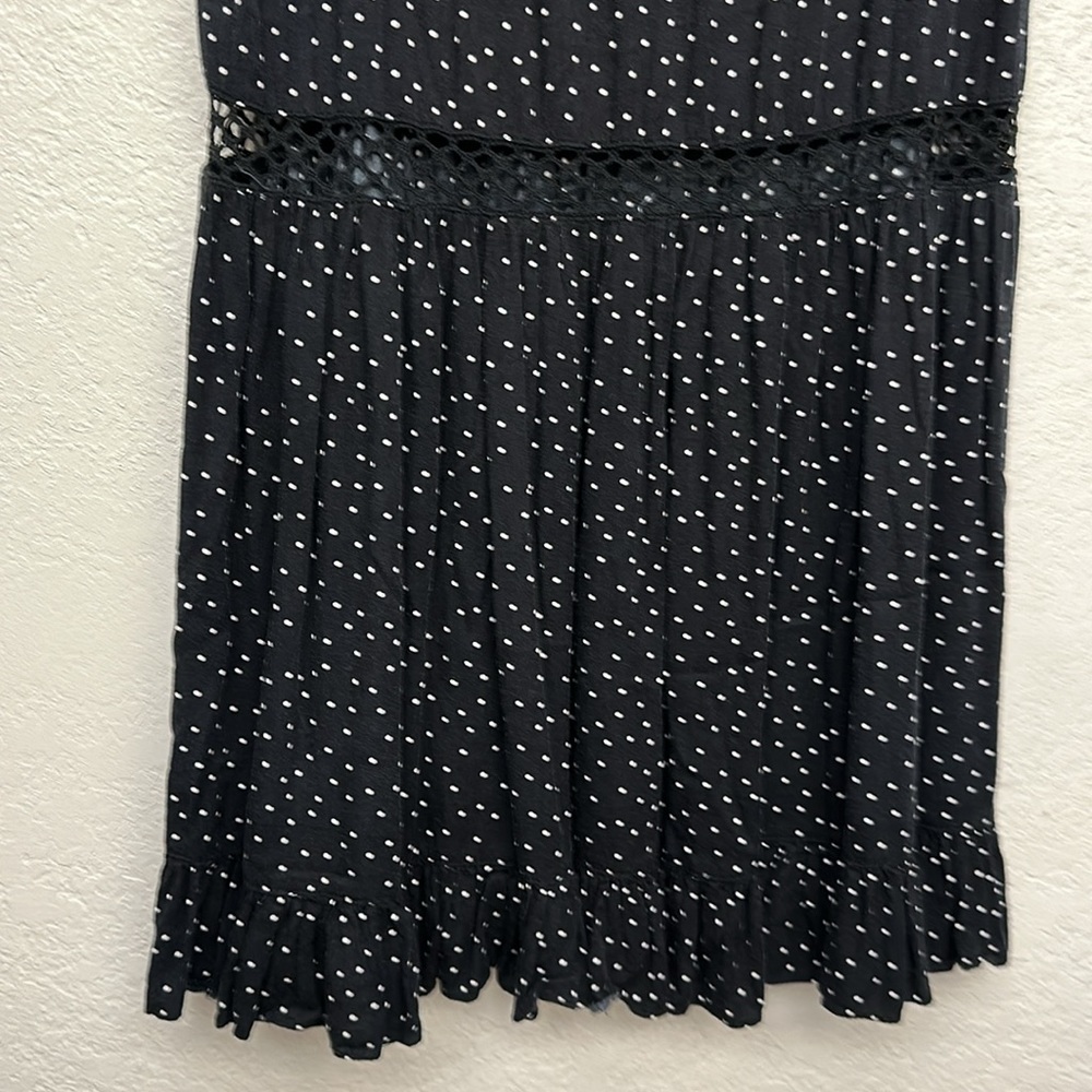 🌺 Willow & Clay Black and White  Polka Dot Dress w Lace Peek-a-Boo Women Sz S - Picture 5 of 6